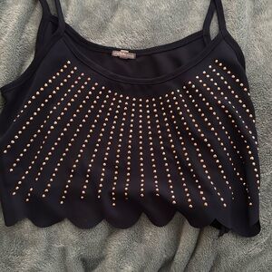 charlotte russe scalloped crop top